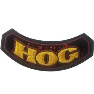 HOG 1995 | Vintage Patch Yellow on Black with Red Stitching and Numbers
